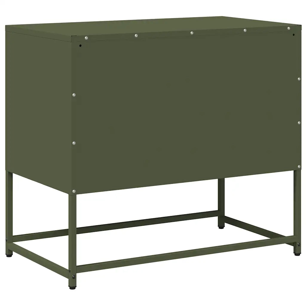 Mobile TV Verde Oliva 68x39x60,5 cm in Acciaio 853390