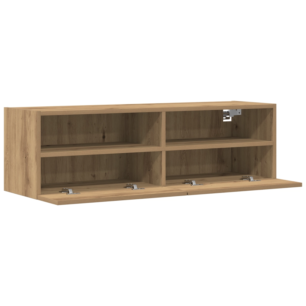 Mobile TV da muro in rovere artisan 100x30x30 cm in legno ingegnerizzato