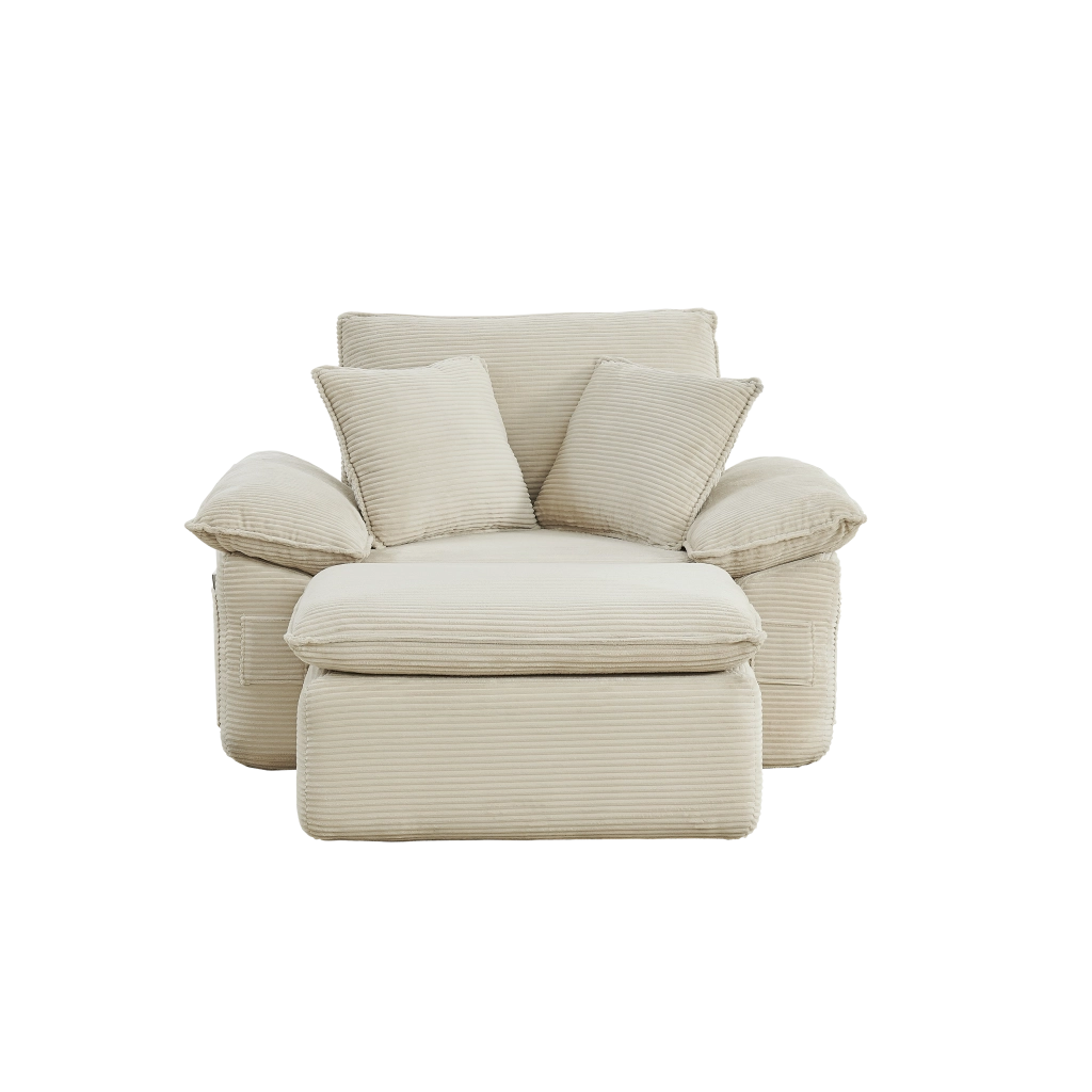 Divano Letto Modulare con Funzione Letto ¨C MINIMAL ¨C Tessuto, con Poggiapiedi e Tasche