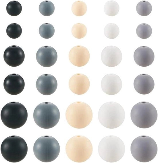 Set di Cerniere in Silicone Nero Bianco - 150 pezzi - Bracciali e Collane DIY per Uomo - Regalo per Papà