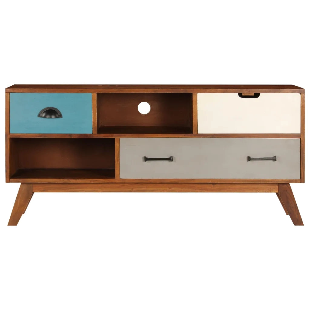 Mobile Porta TV 3 Cassetti 110x35x50cm Legno Massello di Acacia cod mxl 17020