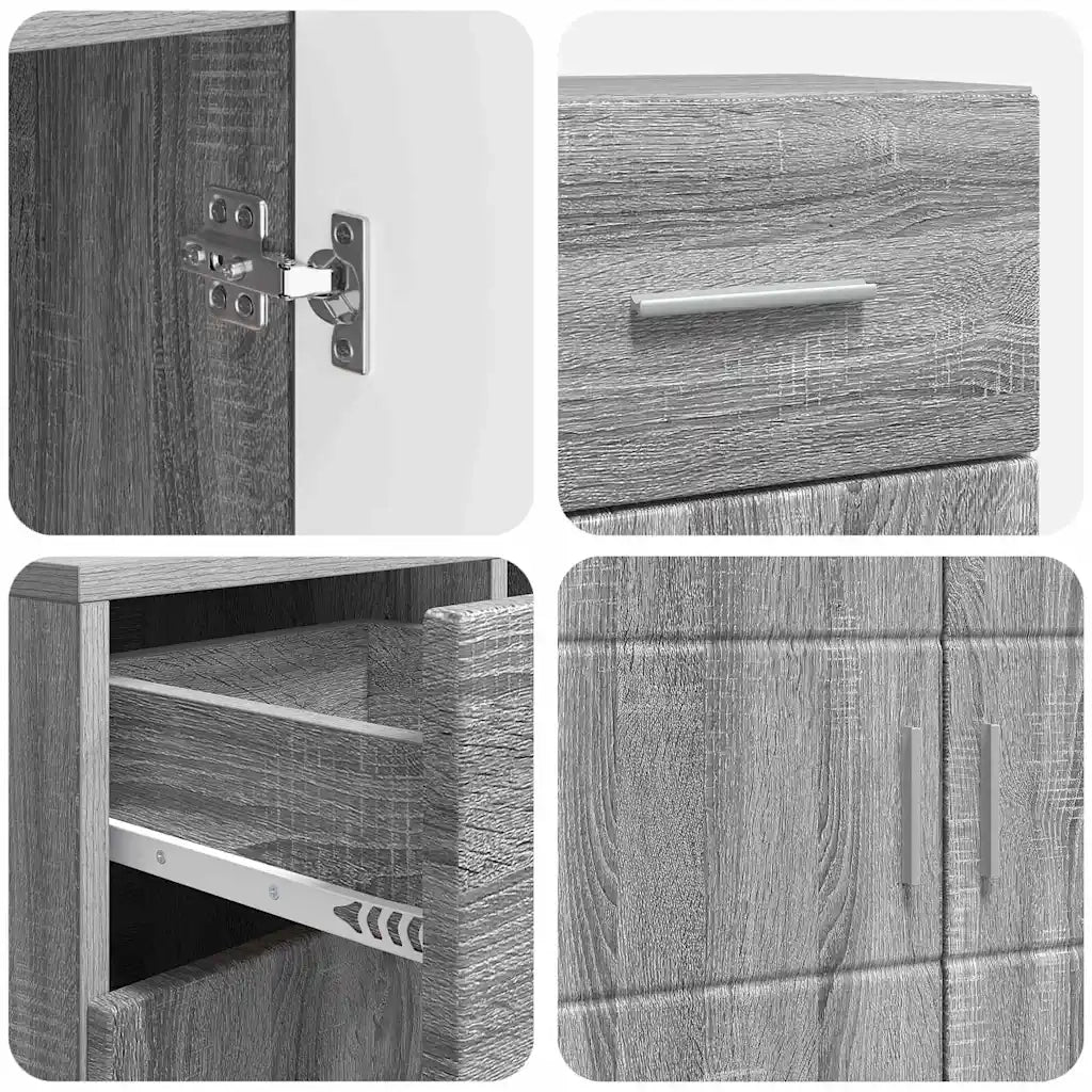Credenza-Buffet-Armadio da cucina Grigio sonoma 88,5 x 30,5 x 73 cm Legno multistrato