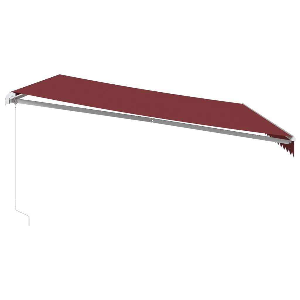 Tenda da Sole Retrattile Manuale con LED Bordò 500x350 cm 3214991