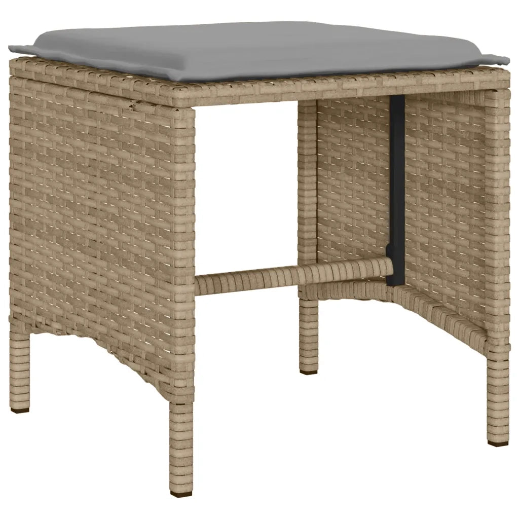 Set Divano da Giardino 4 pz con Cuscini Beige in Polyrattan 366363