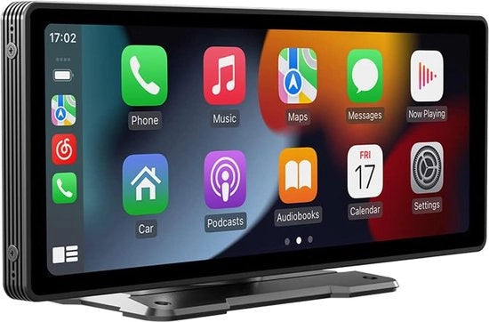 Sistema Stereo Auto a Schermo Touchscreen Portatile - Connessione Bluetooth - Integrazione Android Auto - Chiamate a Voz - Streaming Musica - Uscita USB/AUX - Nero - 9.3 pollici
