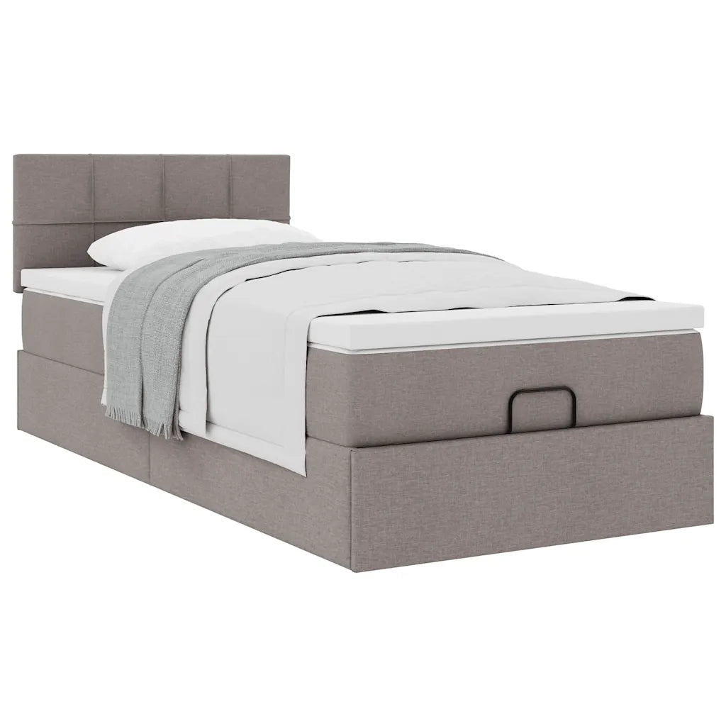 Pouf Letto con Materasso Tortora 90x200 cm in Tessuto 3311432