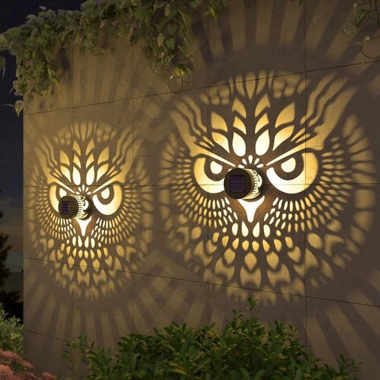 2 Pezzi di Lampade Solari a Design di Notte - Lampade Solari Metalliche e Idrorepellenti per Esterno - Ideali per la Decorazione di Giardino, Recinzione, Scale e Patio