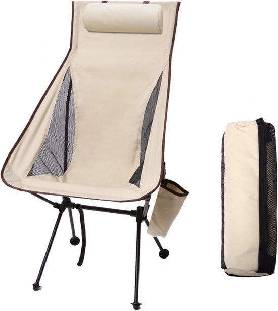 Sedia da Campeggio - Sedia da Spiaggia - Sedia da Pesca - Leggera - Peso di trasporto 150 kg - Inclusa borsa da trasporto - Sedia all'aperto - Sedia da Campeggio con contenitore per bicchieri - Sedia da Giardino Inclinabile - Solida - 105 cm di altezza