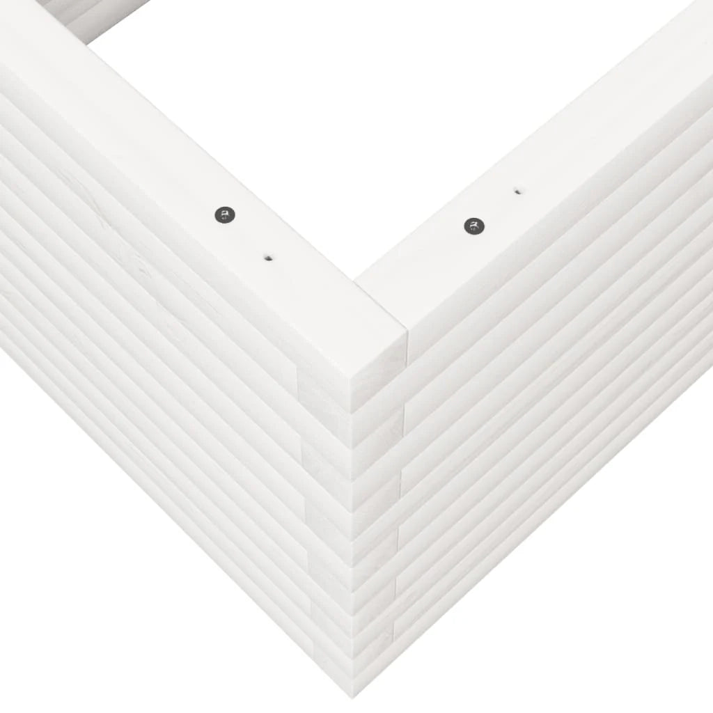 Fioriera rialzata per piante fiori terrazza giardino 110 x 60 x 45,5 cm legno di pino massiccio bianco 02_0037370