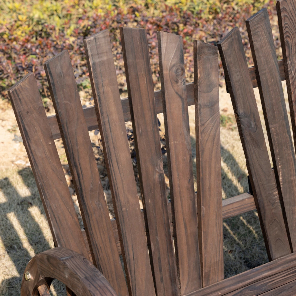 Panchina da giardino 2 posti in legno marrone scuro 108 x 66 x 95 cm
