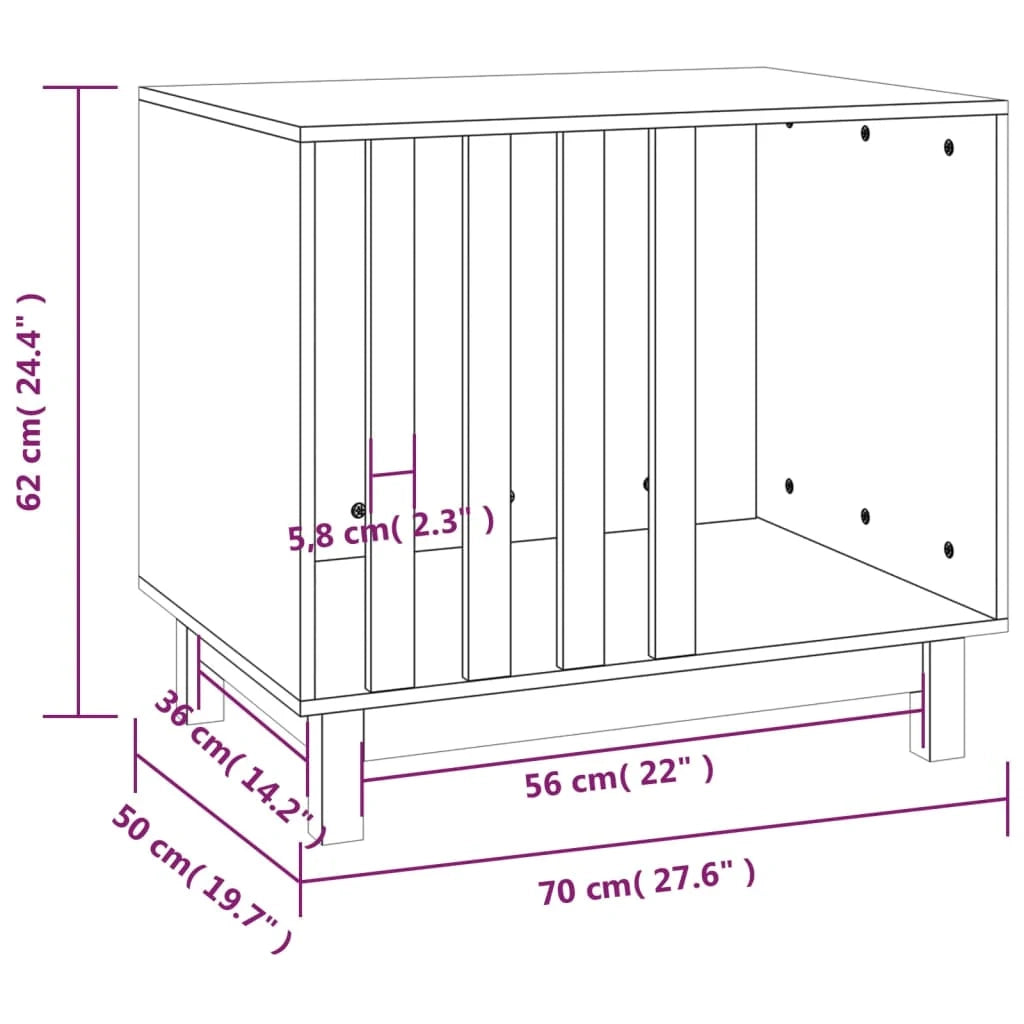 Cuccia per cani 70 x 50 x 62 cm in legno massello di pino bianco 02_0043454