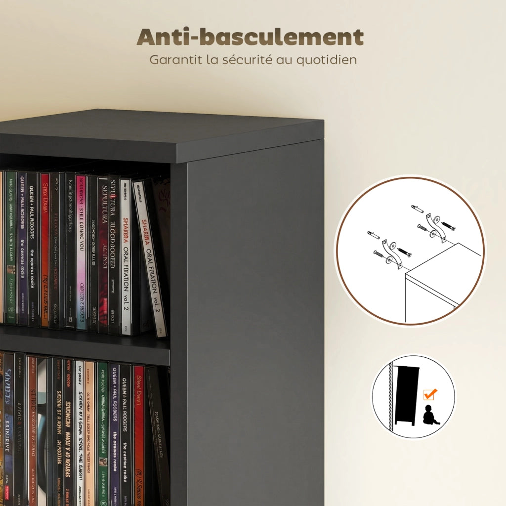 Libreria Colonna 2 Pezzi ¨C Xylo ¨C Nero 12 Scomparti 21x22,5x88,5cm