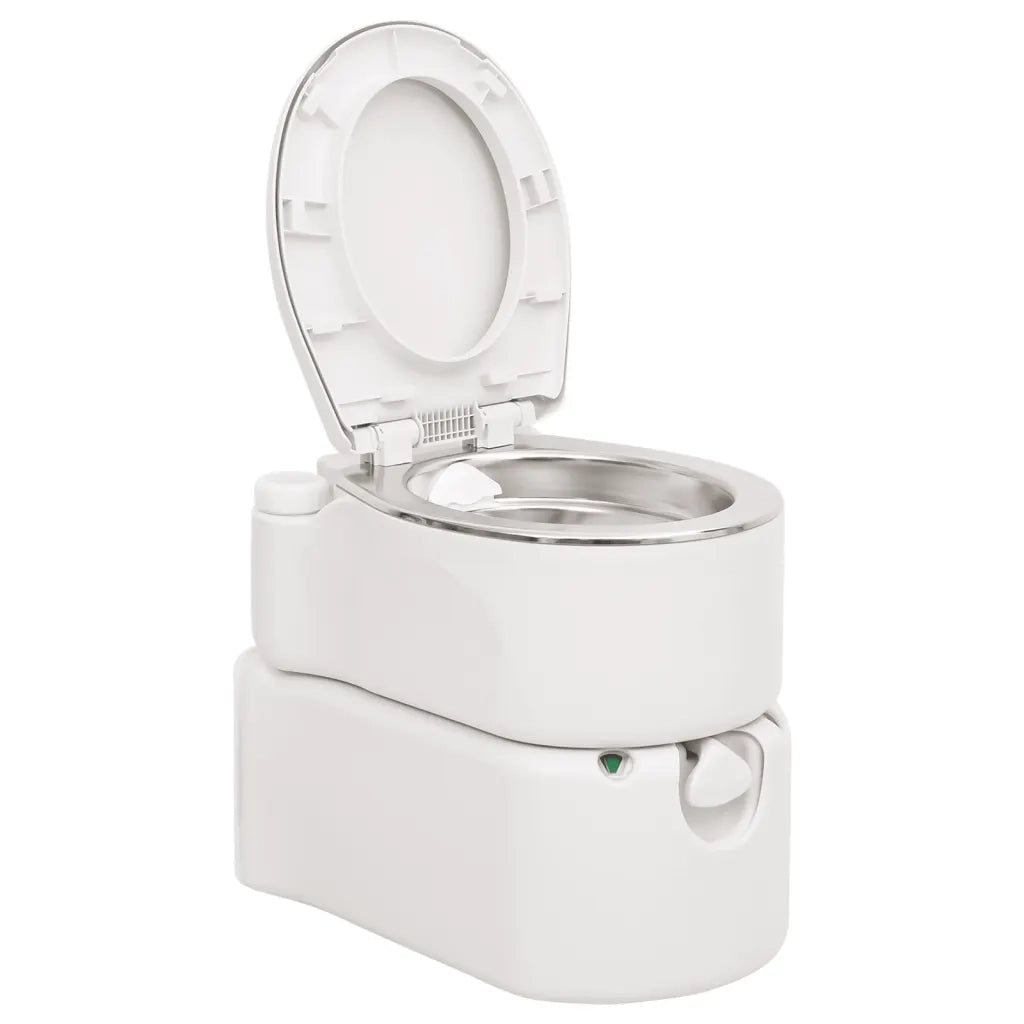 vidaXL Toilette Integrata da Campeggio Bianca 24x17 L HDPE e Acciaio