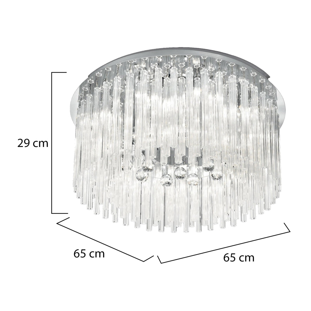 Vibio, Lampada da Soffitto, Argento