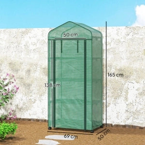SERRA Mini 69x50x165 cm Verde in Acciaio con 4 ripiani