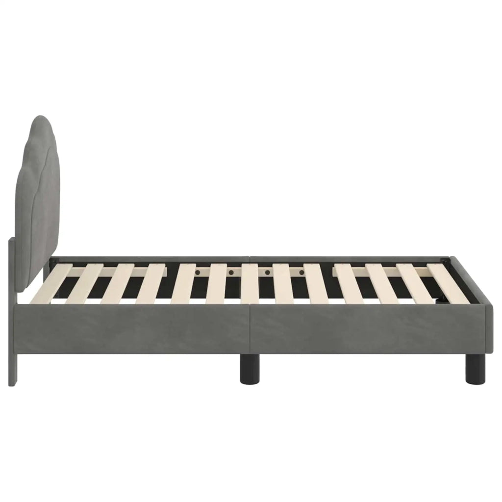Struttura letto per bambini con testata-Giroletto per bambini Grigio Scuro Velluto 329503