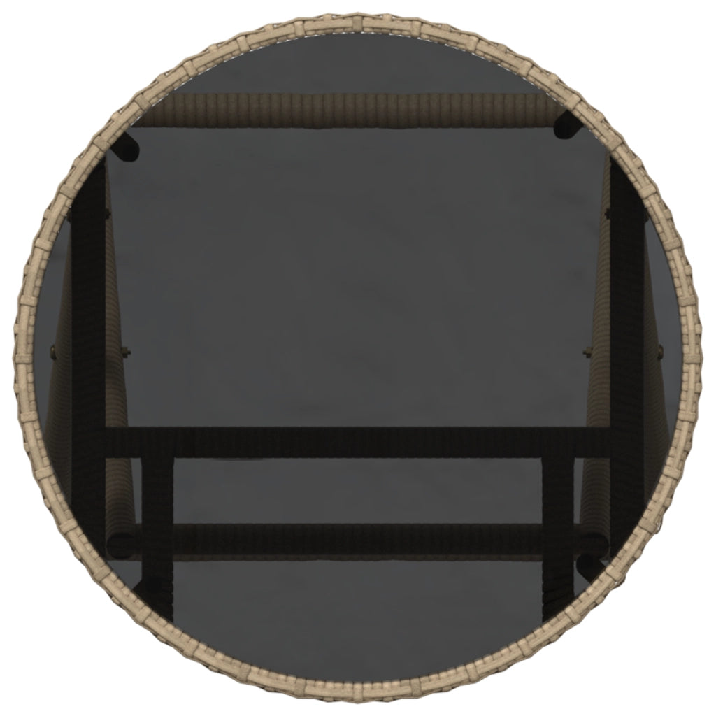 Set Bistro da Giardino a 3 Pezzi con Cuscini Beige in Polyrattan