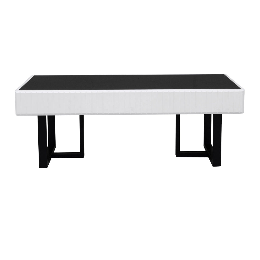 Tavolino da Caff¨¨ Moderno ¨C Xylo ¨C Nero Lucido e Bianco, 110x50.5x41 cm