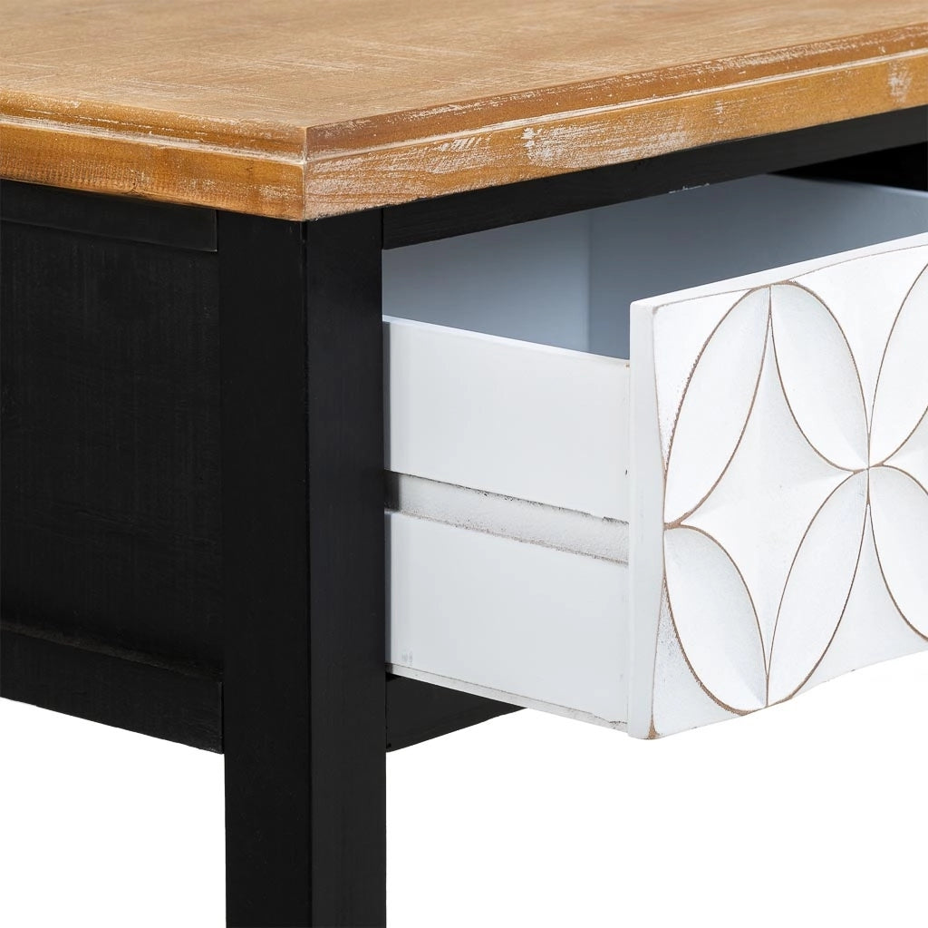 Mobile da ingresso in legno con 3 cassetti 120x40x81