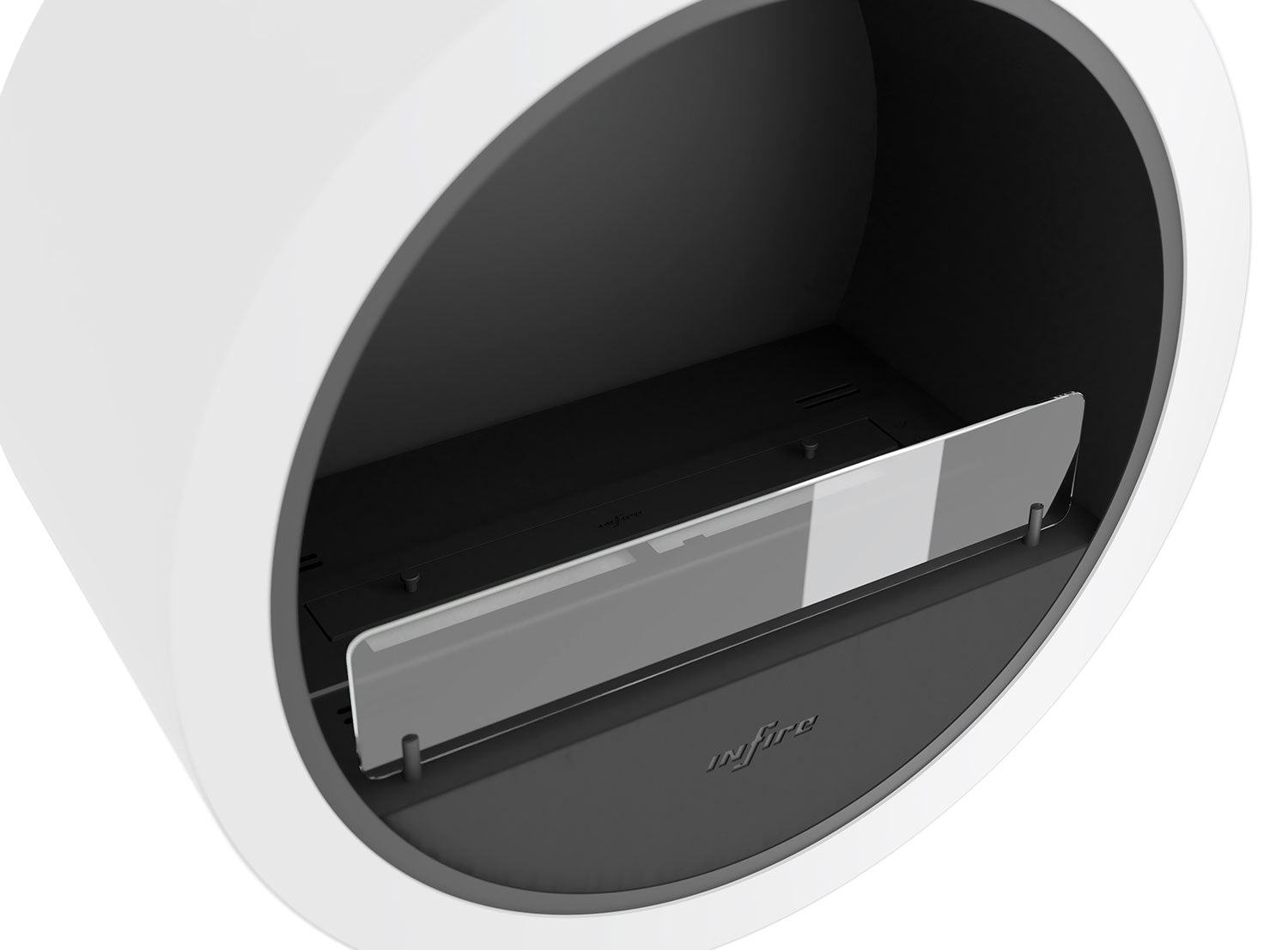 Camino a Bioetanolo da Parete Ø70 cm Incyrcle Wall Bianco con Vetro