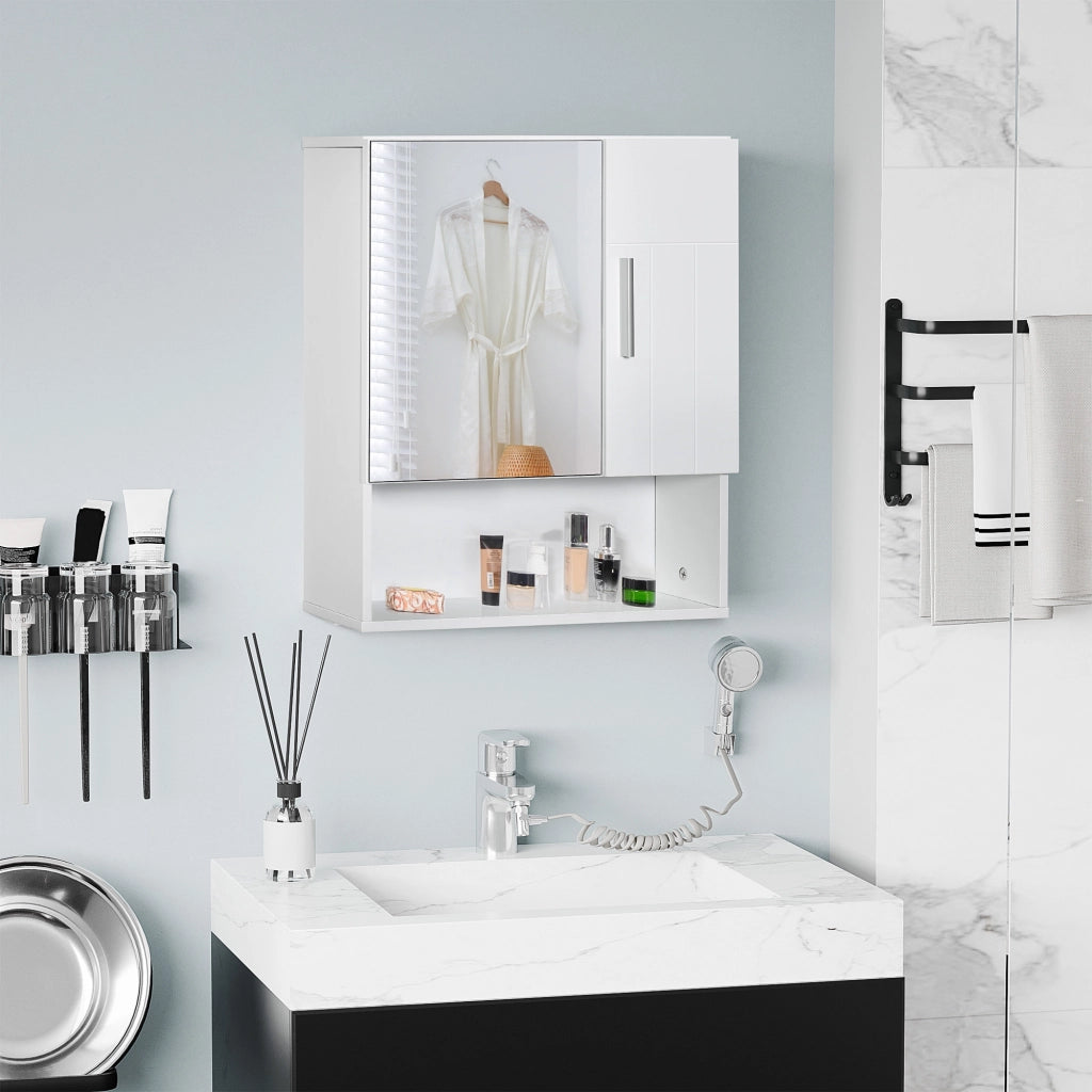 Armadietto Bagno con Specchio ¨C Zephmum ¨C Bianco 54x15.2x55.3 cm