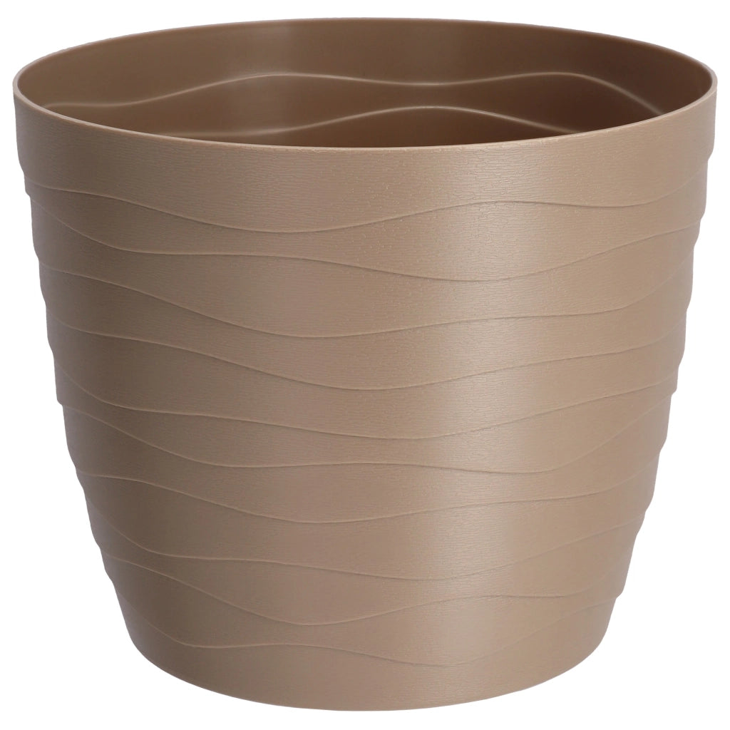 KADAX - Copertura in plastica per vaso di fiori e piante, rotonda, beige, 19 cm