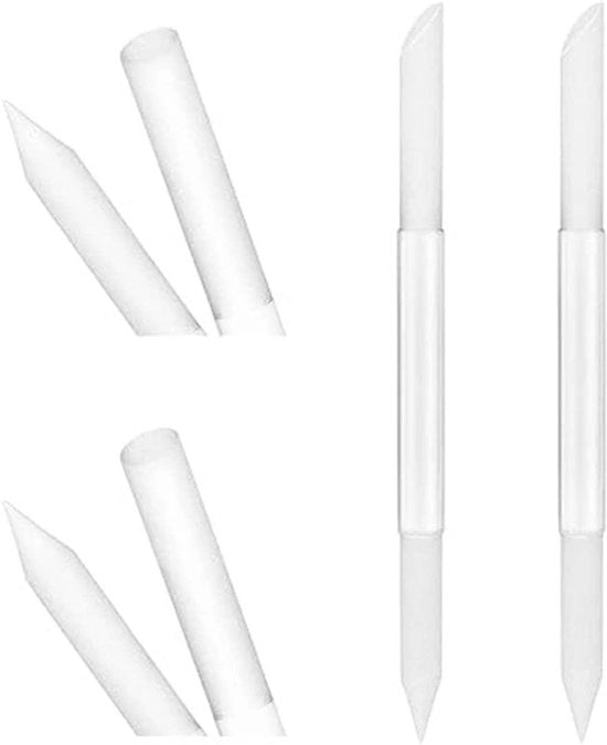 Set di 2 Slider per Cuticoli in Vetro per Rimuovere Sticks per Manicure a Doppia Faccia per Saloni di Bellezza e Donne
