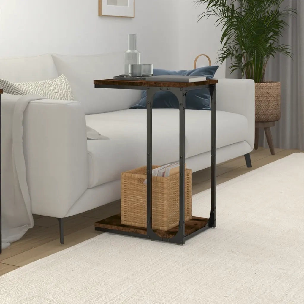 Tavolino Rovere Fumo 40x30x60 cm in Legno Multistrato 825819