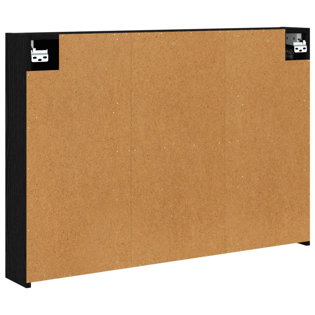 Mobiletto per specchio da bagno Rovere Nero 100 x 14,5 x 70 cm