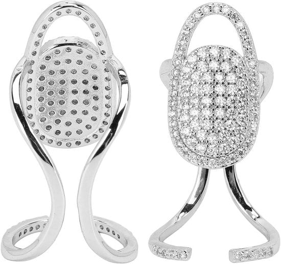 Anelli per Donna Dimensione Regolabile Bello Pratico Materiale di Sicurezza Decorazione per Dita Anelli per Feste (3047 Platino)