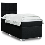 vidaXL Giroletto a Molle con Materasso Nero 80x200 cm inTessuto