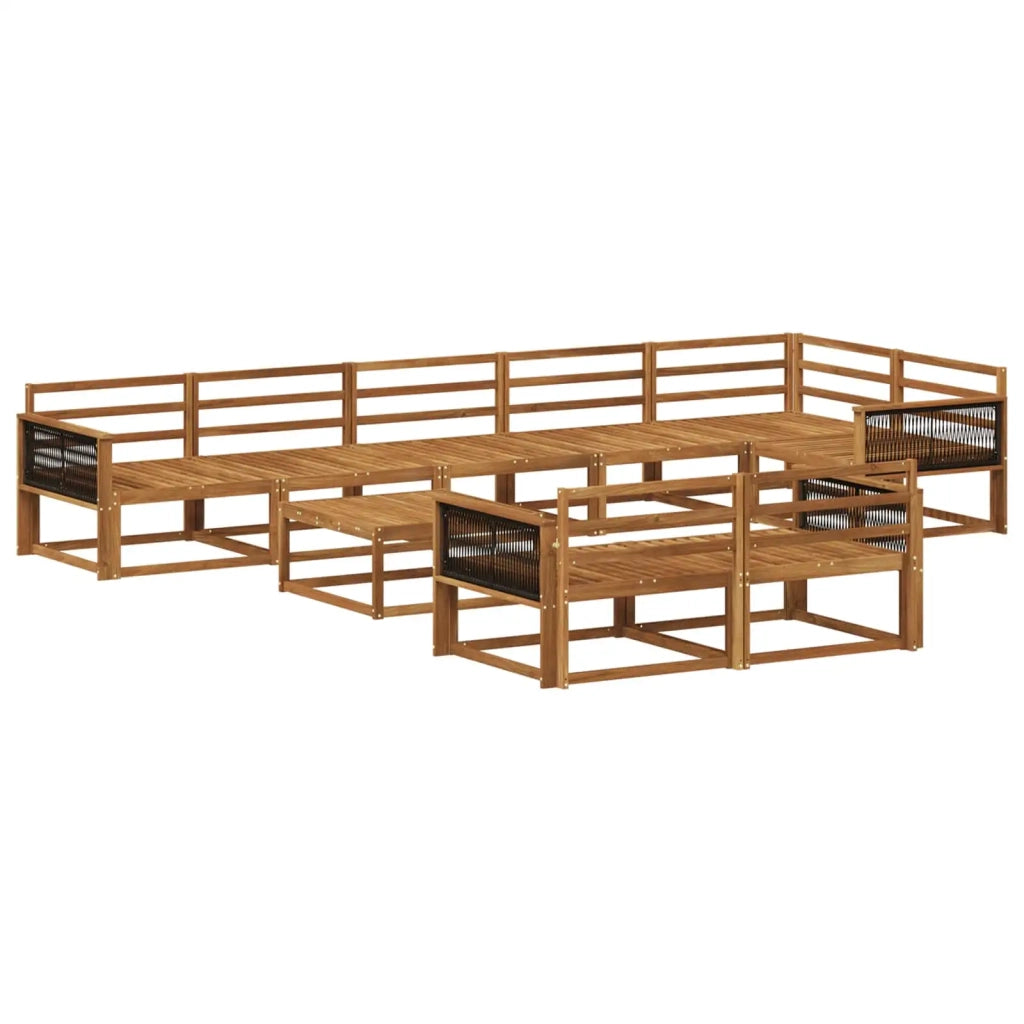 Set di divani da esterno 9 pcs Naturale