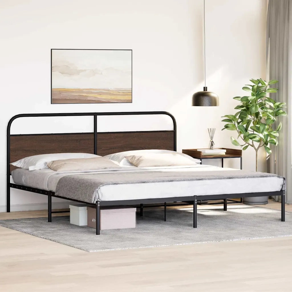 Giroletto senza Materaso in Metallo Rovere Marrone 180x200 cm 3318656