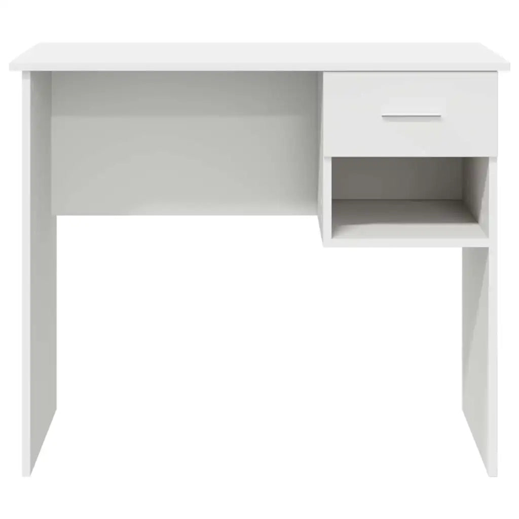 Scrivania | Tavolo da Ufficio con cassetto Bianco 90 x 49 x 75 cm Legno multistrato