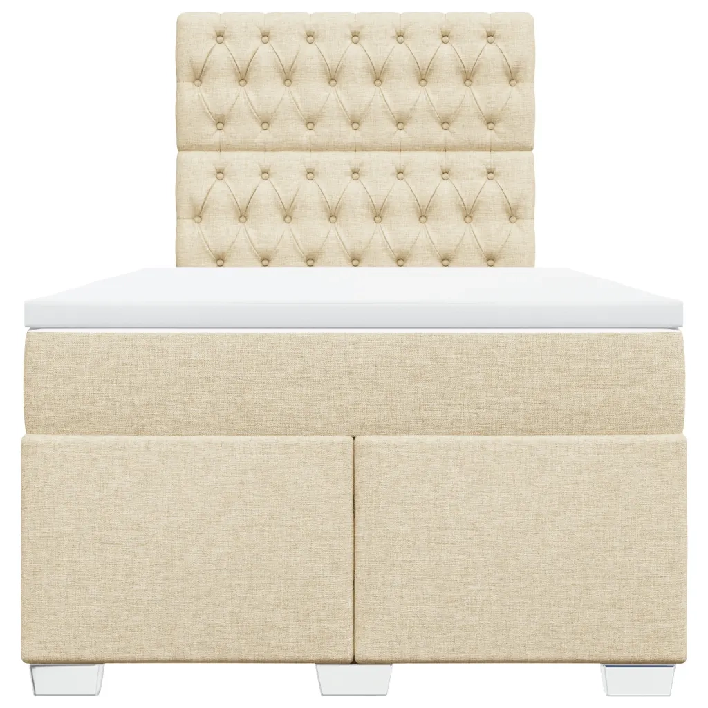 Giroletto a Molle con Materasso Crema 120x200 cm in Tessuto 3290467