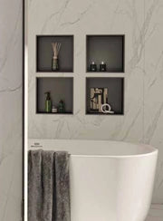 Nicchia da parete incassata 32x10x32H cm in acciaio inox AISI 304 Gedy serie GUEST - Nero Matt