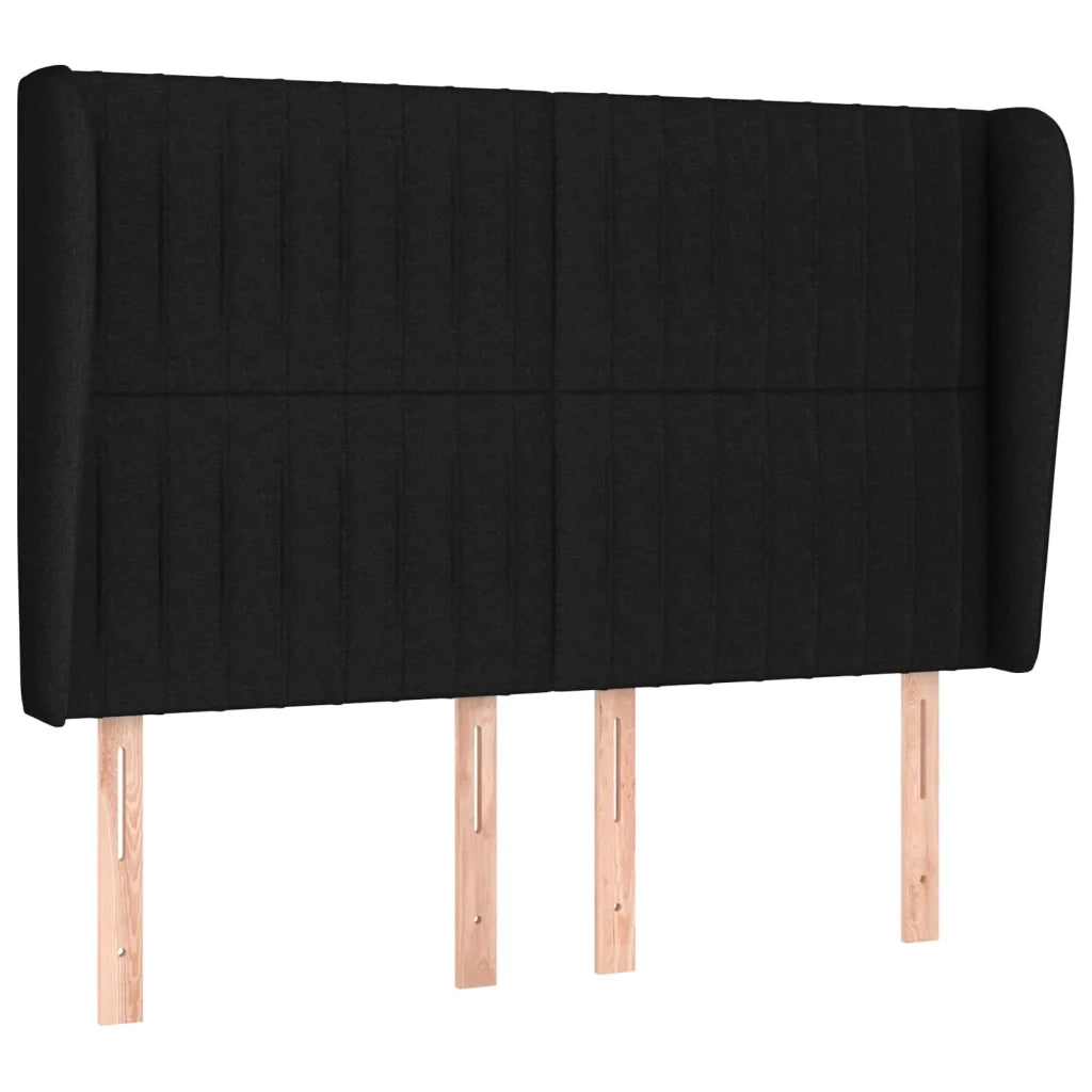 Testiera ad Orecchio-Testata con Orecchie Nera 147 x 23 x 118/128 cm in Tessuto 915443