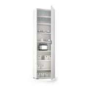 Mobile multiuso 1 anta bianco con 7 ripiani regolabili 50x30xH182 cm