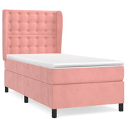 Letto singolo | Letto per adulti | Giroletto a Molle con Materasso Rosa 80x200 cm in Velluto