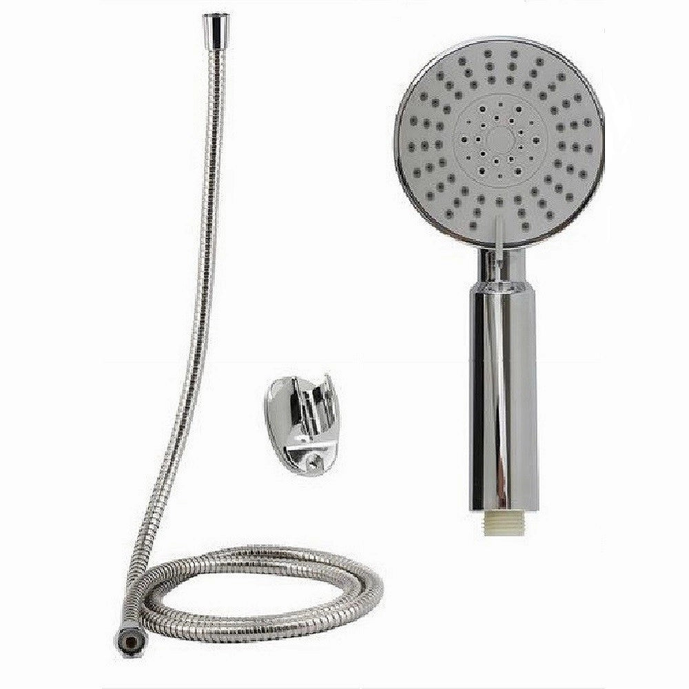 Trade Shop - Kit Doccetta Doccino Tondo Soffione Doccia Con Laccio 1,8 Mt Staffa Bagno 69071 -