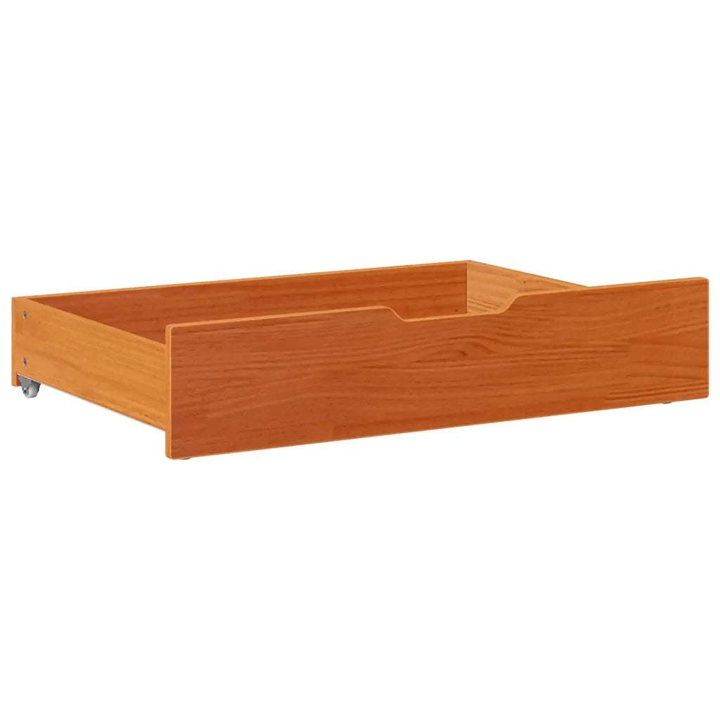 Cassettoni per Letto 2pz Marrone Cera 80x55x17 cm Legno di Pino 850931