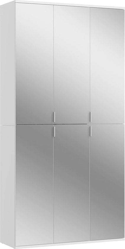 Set di Specchi per Armadio in Materia Legno con Finitura Liscia Bianca - Raccogli Scarpe - Mobili di Cucina - Sostenibile Certificato FSC - 91 cm x 193 cm