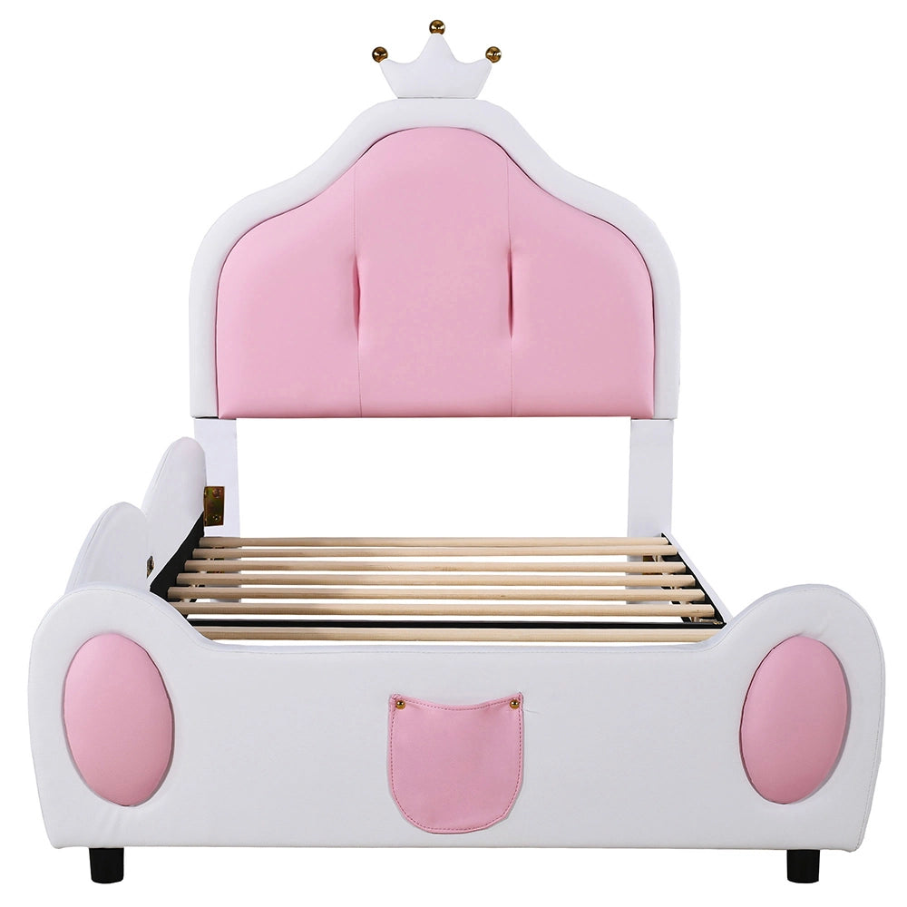 Letto per bambini - Xylo - 90x200 cm - Patchwork bicolore similpelle bianco