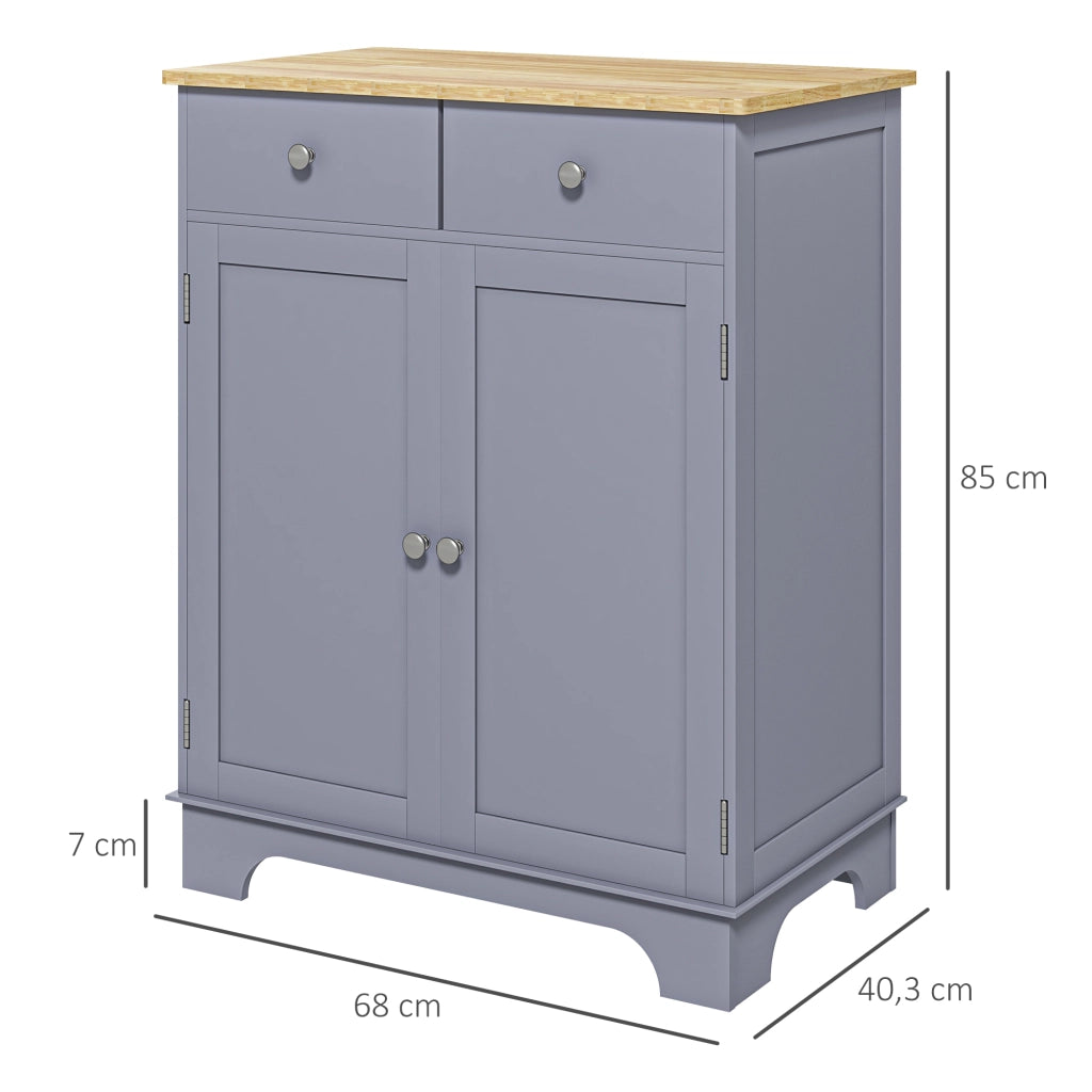Credenza con ante, cassetti e ripiani ¨C zephmum ¨C 68x40x85 cm grigio legno naturale
