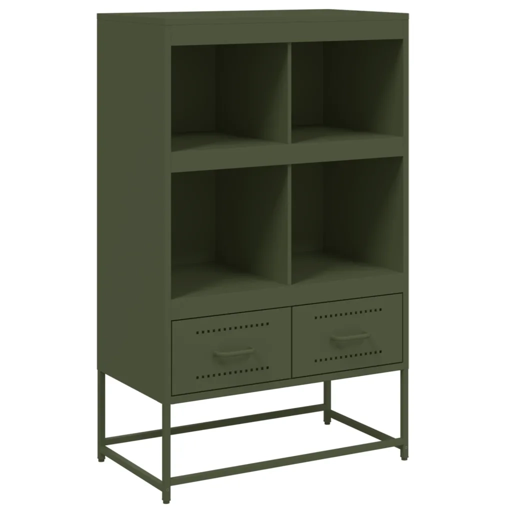 Credenza | Madia | Buffet da pranzo | Armadio da pranzo Verde Oliva 68x39x111,5 cm in Acciaio