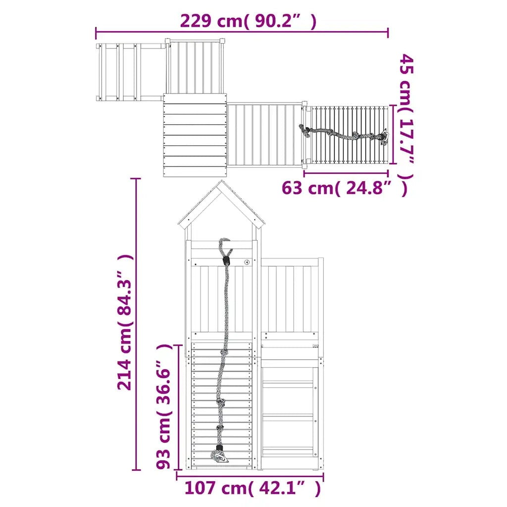 Casetta con Arrampicata in Legno Massello di Douglas CFW6316085