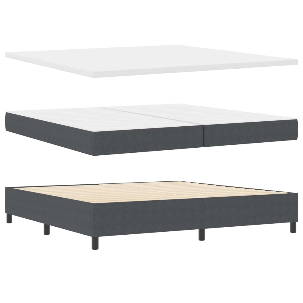 Letto a molle Grigio Scuro e Bianco 200 x 200 cm 3337483