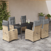 Set Pranzo da Giardino 7 pz con Cuscini Beige Misto Polyrattan 3213020