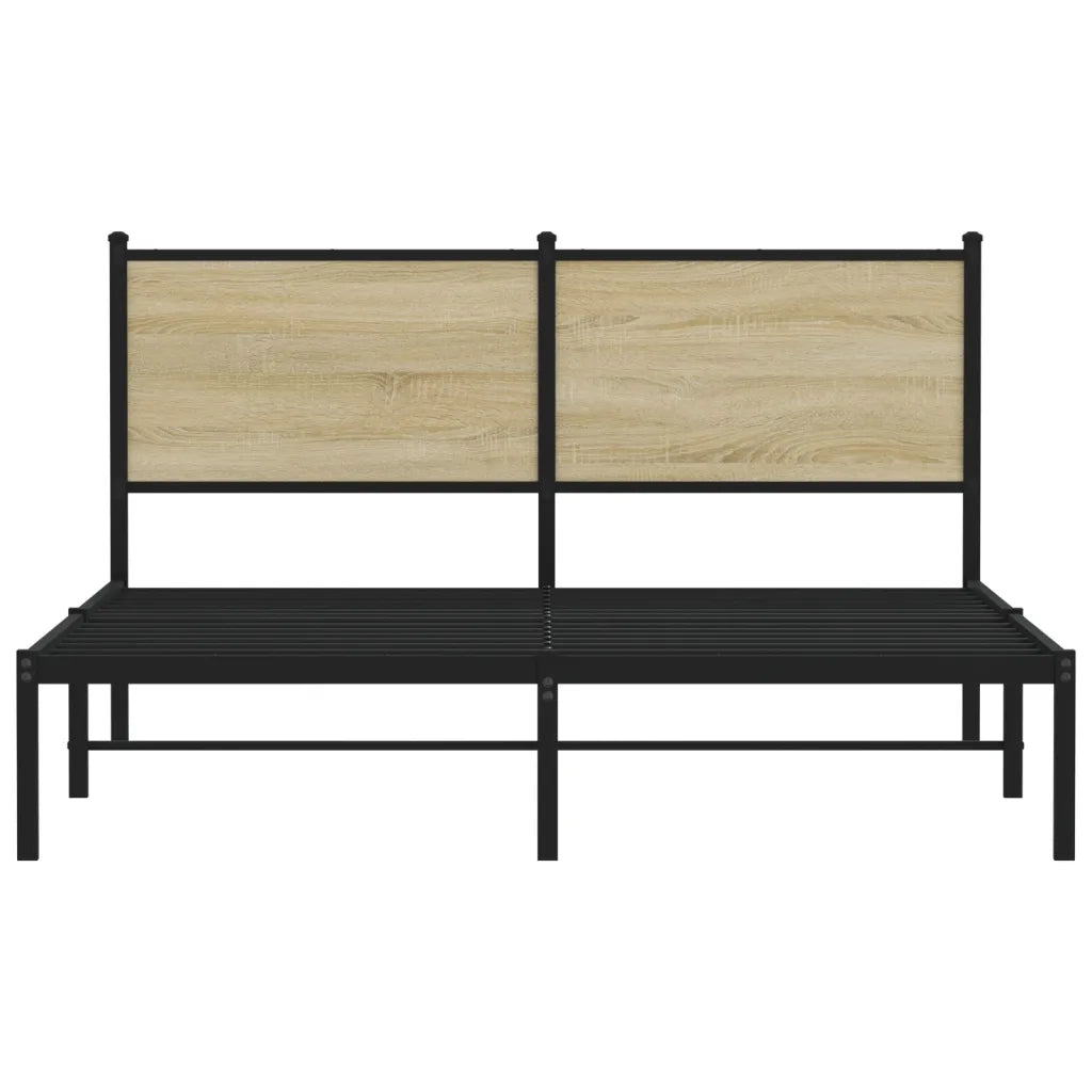 Giroletto senza Materasso in Metallo-Struttura Letto Rovere Sonoma 140x200 cm 169525