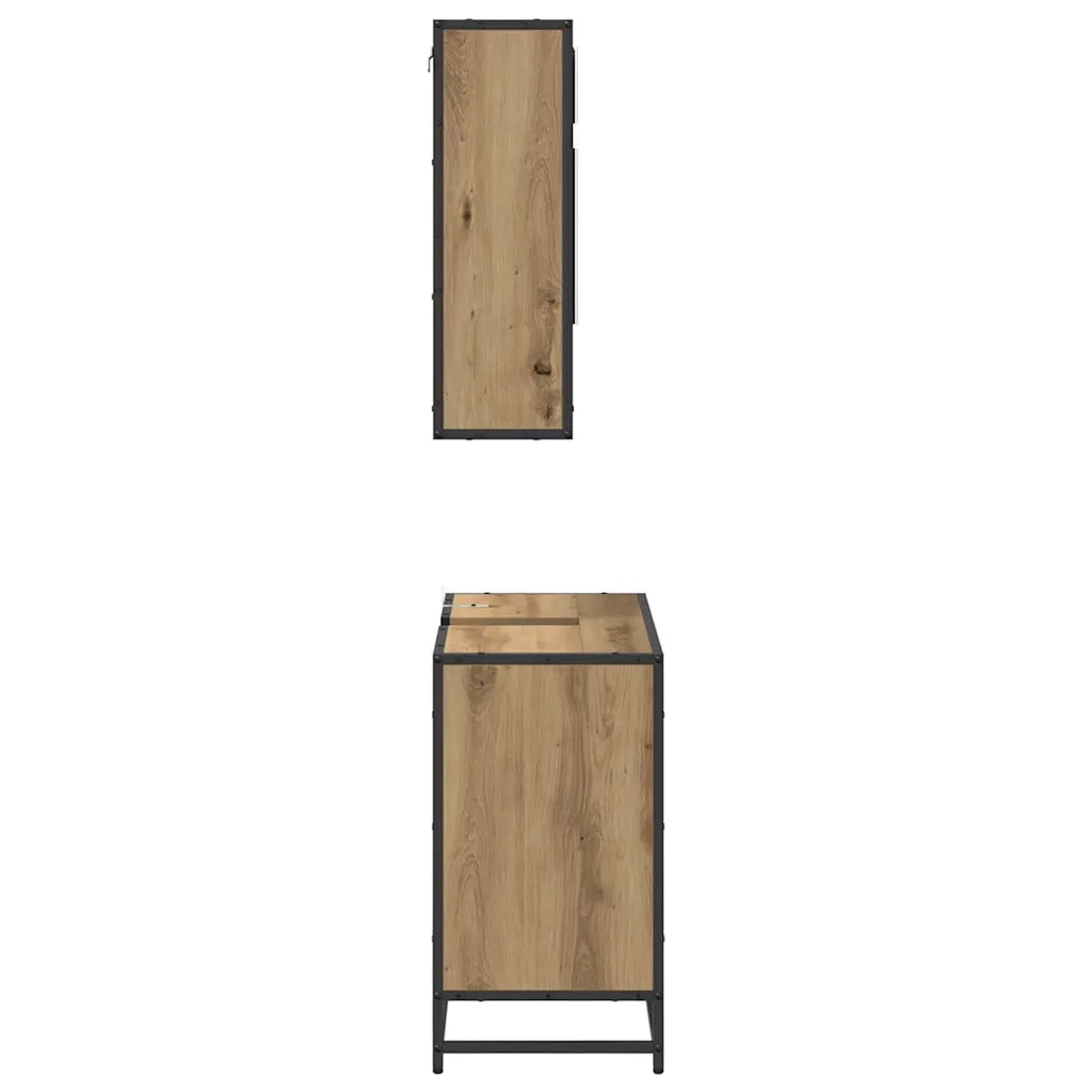 Set di mobili per il bagno con porta 2 pcs Rovere artigianale 3402507